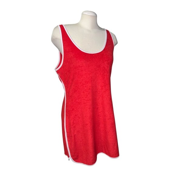 SO Dresses & Skirts - Womens Red Terry Cloth Swim Cover-Up Dress Sz XXL Womens By SO